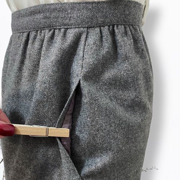 SASSON Vintage Gray Wool Blend Midi Skirt Sz 8 - Picture 8 of 12